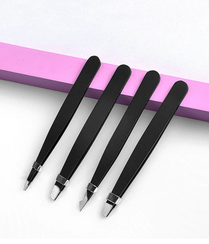 Stainless Steel Eyebrow Tweezer Hair Pluckers Clip Eyebrow Trimmer Eyelash Extension Clip Makeup Beauty Repair For Eyebrow Too