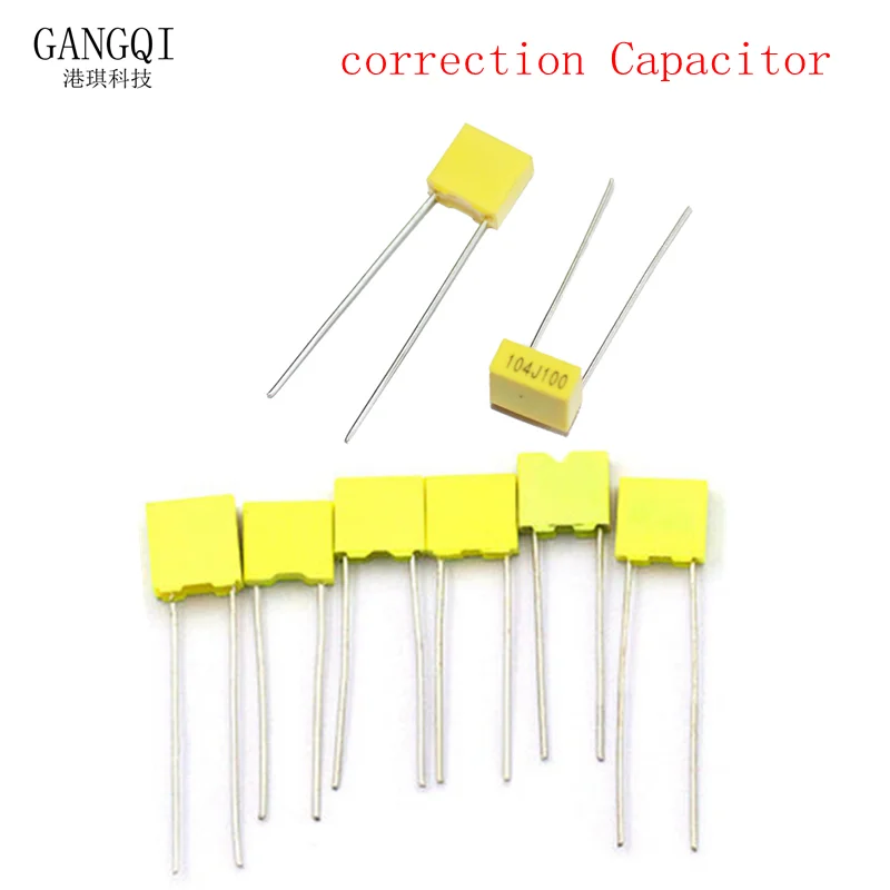 20Pcs 100V Correction Capacitor Polypropylene Safety Plastic Film 100V 1nF ~ 470nF 100nf 220nf 10nf 47nf 22nf 1nf 0.47uf 0.1uf