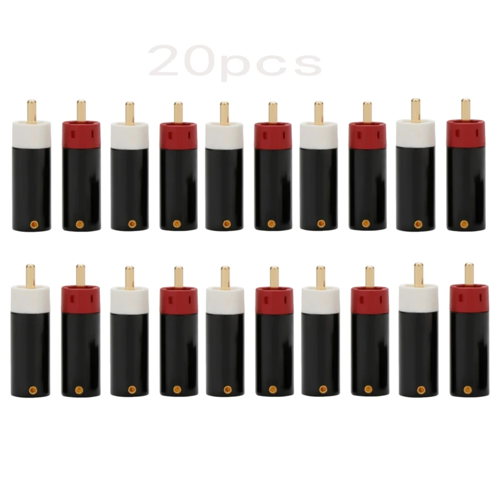 High Quality Hifi DIY Star Line Silver Plated / Gold Plated Tellurium Copper RCA Plug Connector 20pcs