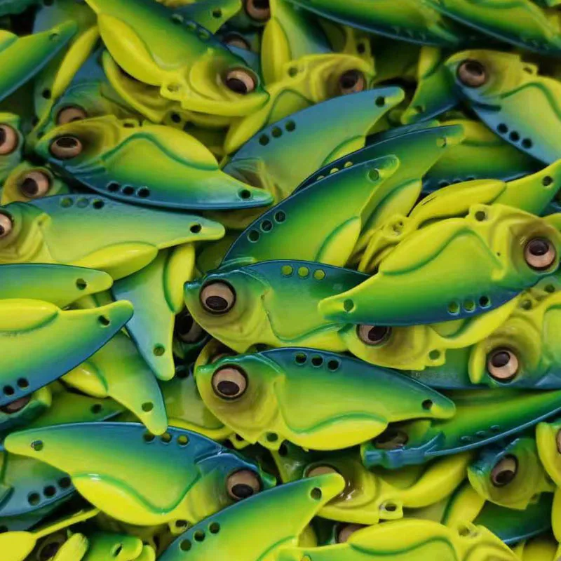 Easyfish 1pcs VIB 7.5g 11g 14g 3D Eyes Metal Vib Blade Lure Sinking Vibration Baits Double hooks Artificial Vibe for Bass Pike