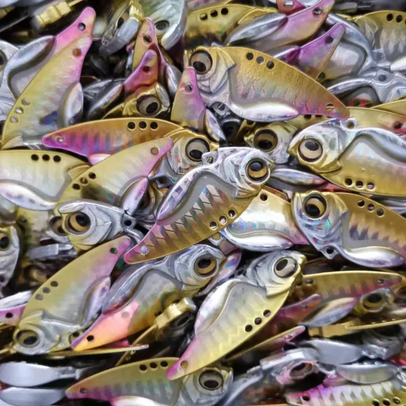 Easyfish 1pcs VIB 7.5g 11g 14g 3D Eyes Metal Vib Blade Lure Sinking Vibration Baits Double hooks Artificial Vibe for Bass Pike