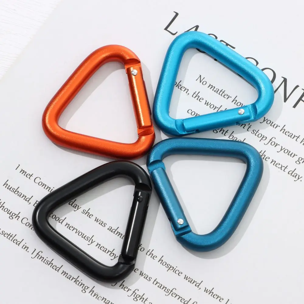 Triangle/Square Colorful Carabiner Outdoor Camping Hiking Keychain Snap Clip Hook Kettle Buckle Water Bottle Hook Accessories