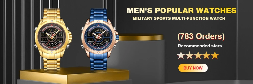Luxury Brand NAVIFORCE Sport Watches For Men Fashion Gold Quartz WristWatch Steel Band Digital Chronograph Waterproof Clock 9163