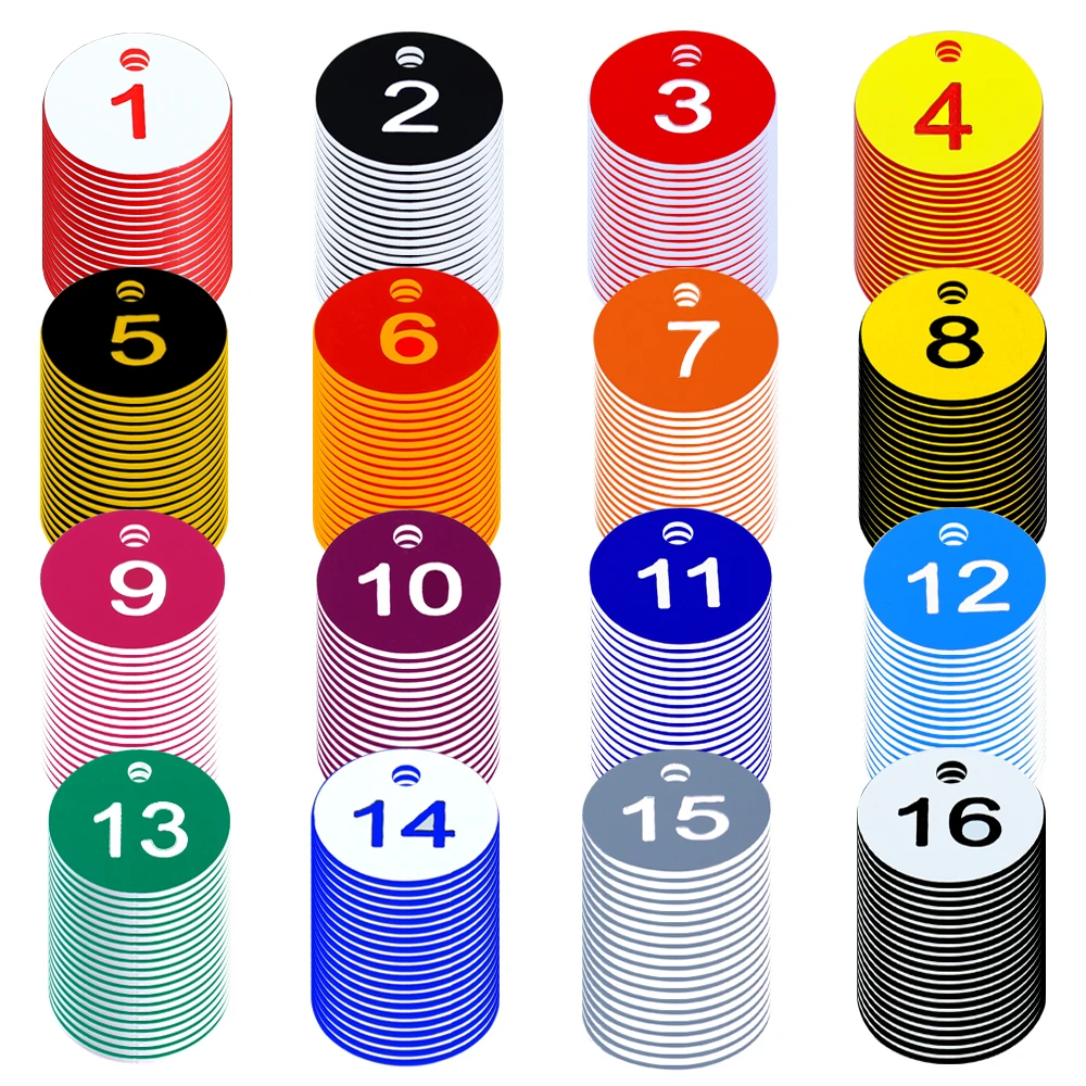 20-100PCS 16 Color Round Number Beehive Label Beekeeping Box Numbered With Hole Tag Animal Livestock Markers Classification Sign