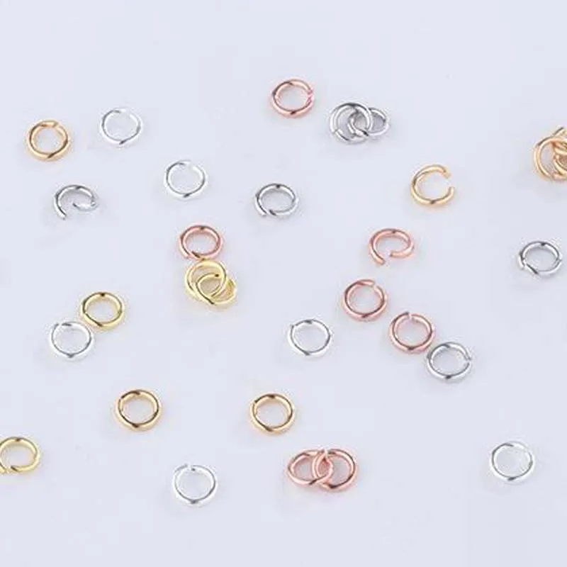 10pcs Genuine Real Pure Solid 925 Sterling Silver Open Jump Rings Split Ring Rose Gold Connector Jewelry Making Findings