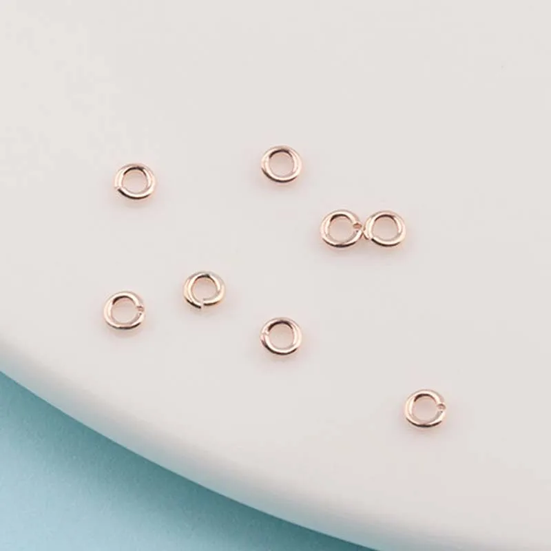 10pcs Genuine Real Pure Solid 925 Sterling Silver Open Jump Rings Split Ring Rose Gold Connector Jewelry Making Findings