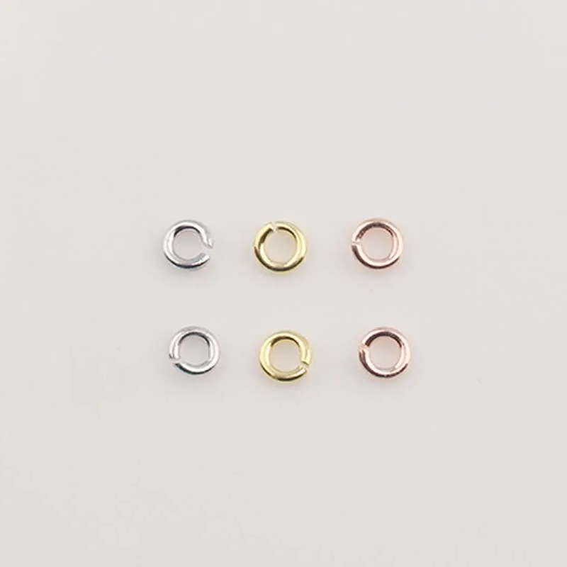 10pcs Genuine Real Pure Solid 925 Sterling Silver Open Jump Rings Split Ring Rose Gold Connector Jewelry Making Findings