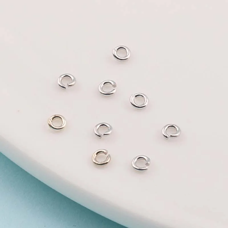 10pcs Genuine Real Pure Solid 925 Sterling Silver Open Jump Rings Split Ring Rose Gold Connector Jewelry Making Findings