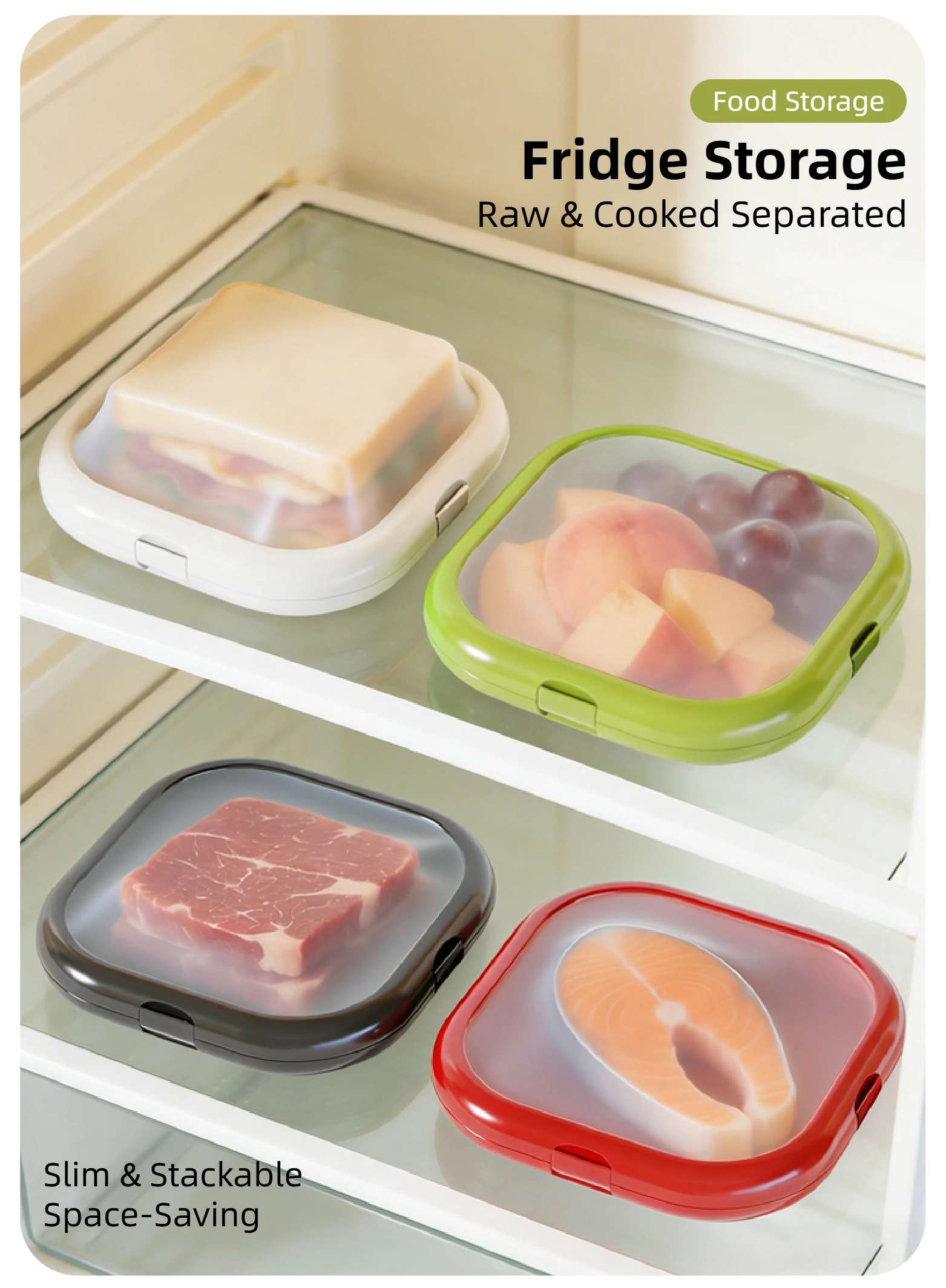 Joie Silicone Lunch Box Portable Sandwich Toast Bento Box Food Container Snack Box Picnic School Office Camping Breakfast