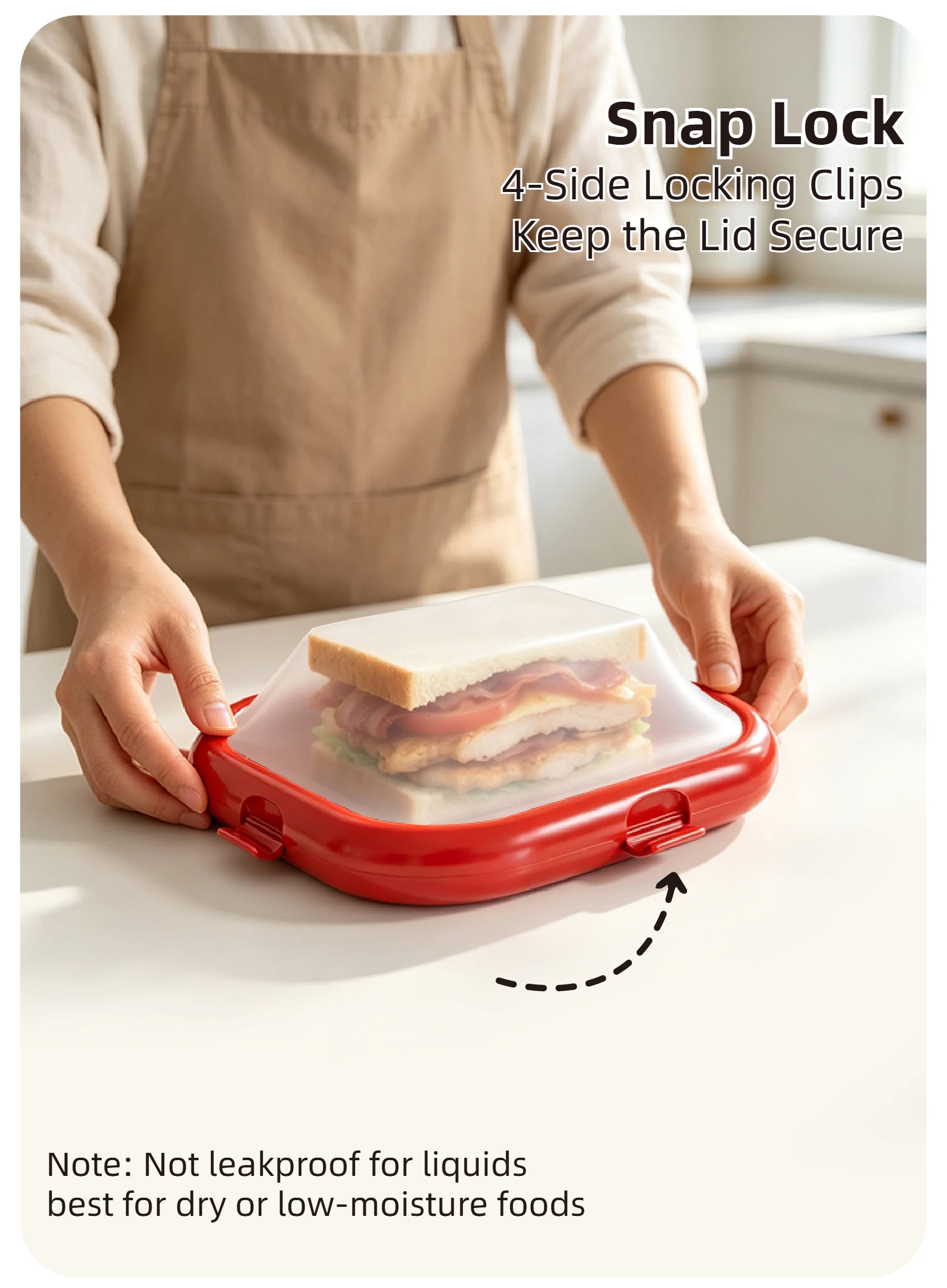 Joie Silicone Lunch Box Portable Sandwich Toast Bento Box Food Container Snack Box Picnic School Office Camping Breakfast