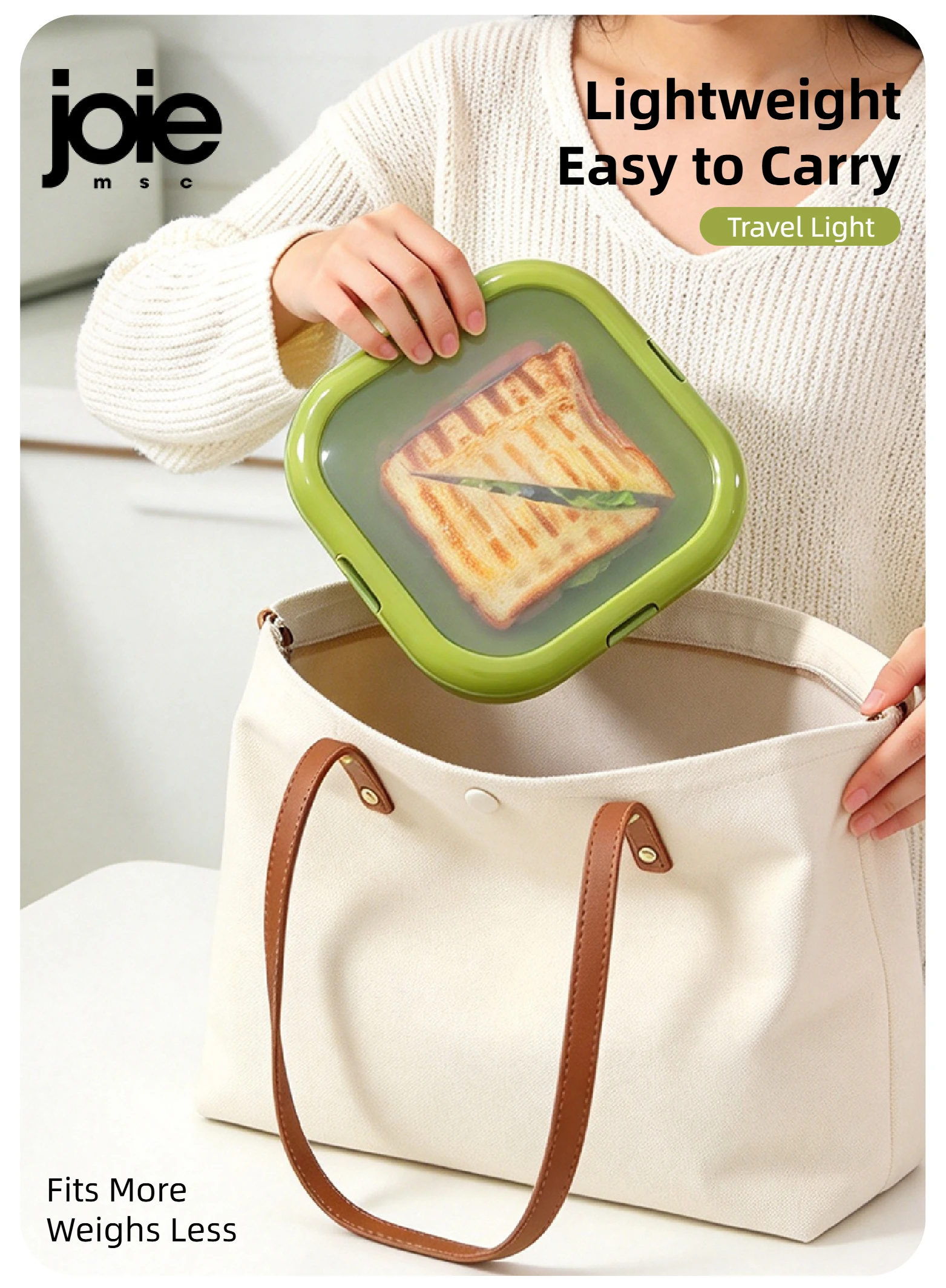 Joie Silicone Lunch Box Portable Sandwich Toast Bento Box Food Container Snack Box Picnic School Office Camping Breakfast