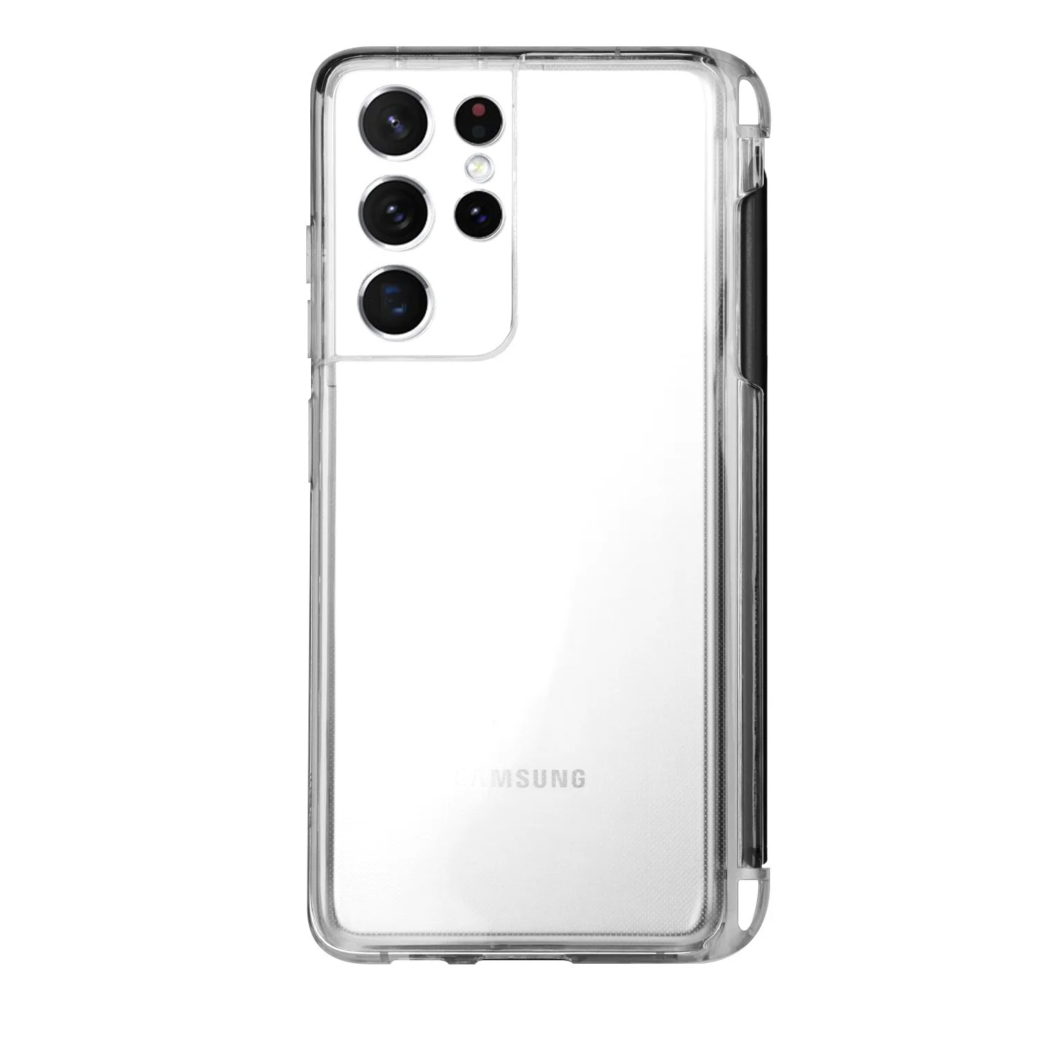 Fashion pen slot transparent case for Samsung Galaxy S21 Ultra 5G TPU Cover Anti-knock luxury Cases