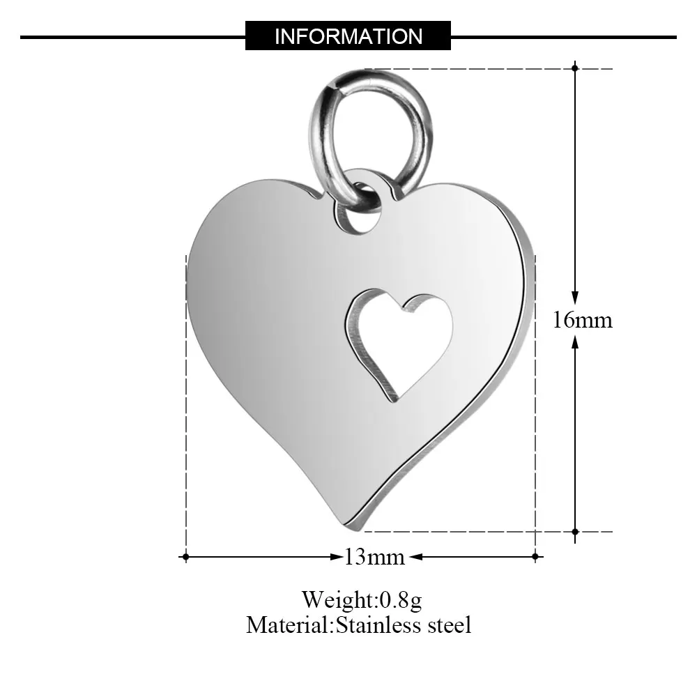 10pcs 316 Stainless Steel Double Heart Charm Sun Om Yoga Lotus Connector DIY Jewelry Making Charms Wholesale