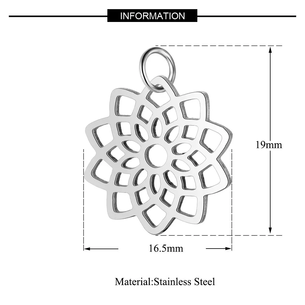 10pcs 316 Stainless Steel Double Heart Charm Sun Om Yoga Lotus Connector DIY Jewelry Making Charms Wholesale
