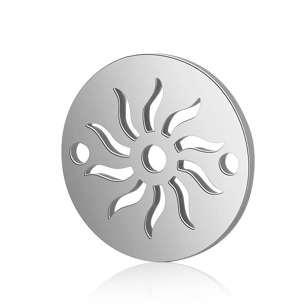 10pcs 316 Stainless Steel Double Heart Charm Sun Om Yoga Lotus Connector DIY Jewelry Making Charms Wholesale