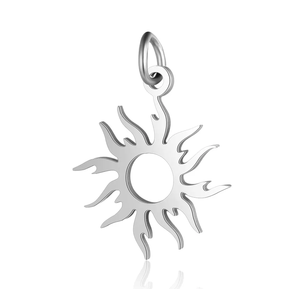 10pcs 316 Stainless Steel Double Heart Charm Sun Om Yoga Lotus Connector DIY Jewelry Making Charms Wholesale