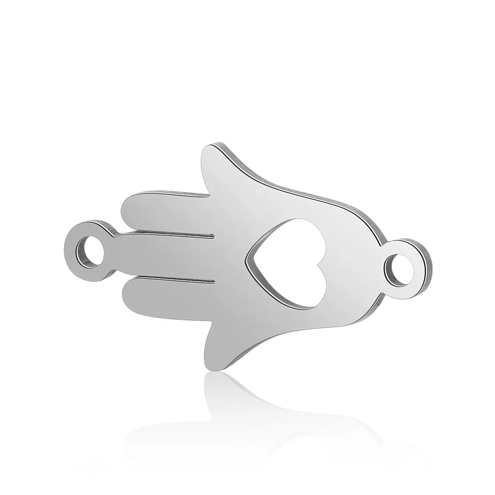10pcs 316 Stainless Steel Double Heart Charm Sun Om Yoga Lotus Connector DIY Jewelry Making Charms Wholesale