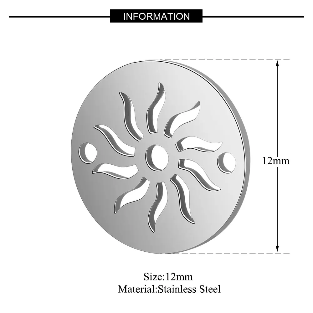 10pcs 316 Stainless Steel Double Heart Charm Sun Om Yoga Lotus Connector DIY Jewelry Making Charms Wholesale