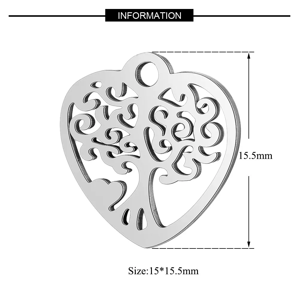 10pcs 316 Stainless Steel Double Heart Charm Sun Om Yoga Lotus Connector DIY Jewelry Making Charms Wholesale