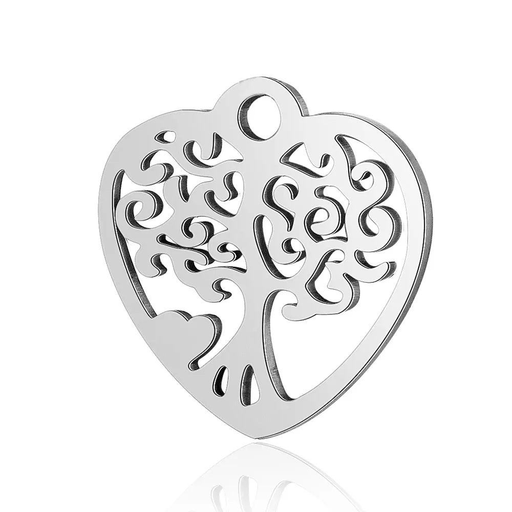 10pcs 316 Stainless Steel Double Heart Charm Sun Om Yoga Lotus Connector DIY Jewelry Making Charms Wholesale