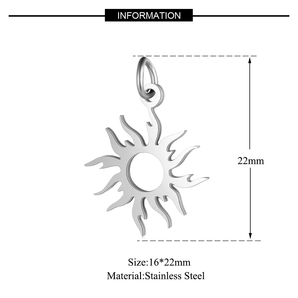 10pcs 316 Stainless Steel Double Heart Charm Sun Om Yoga Lotus Connector DIY Jewelry Making Charms Wholesale