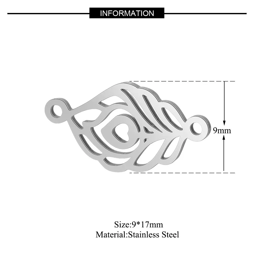 10pcs 316 Stainless Steel Double Heart Charm Sun Om Yoga Lotus Connector DIY Jewelry Making Charms Wholesale