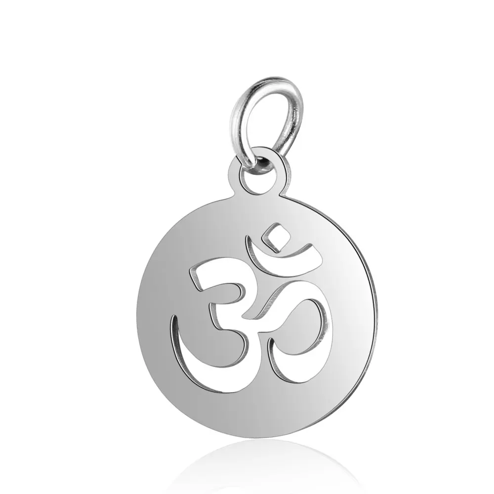 10pcs 316 Stainless Steel Double Heart Charm Sun Om Yoga Lotus Connector DIY Jewelry Making Charms Wholesale