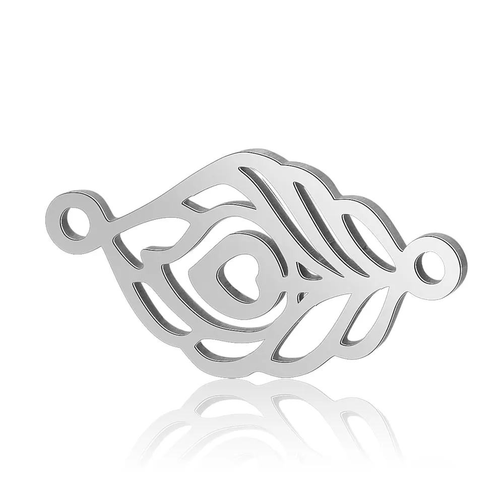 10pcs 316 Stainless Steel Double Heart Charm Sun Om Yoga Lotus Connector DIY Jewelry Making Charms Wholesale
