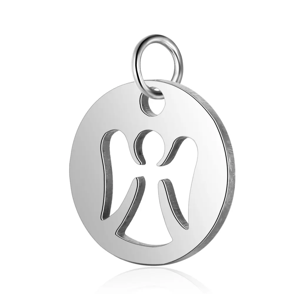10pcs 316 Stainless Steel Double Heart Charm Sun Om Yoga Lotus Connector DIY Jewelry Making Charms Wholesale