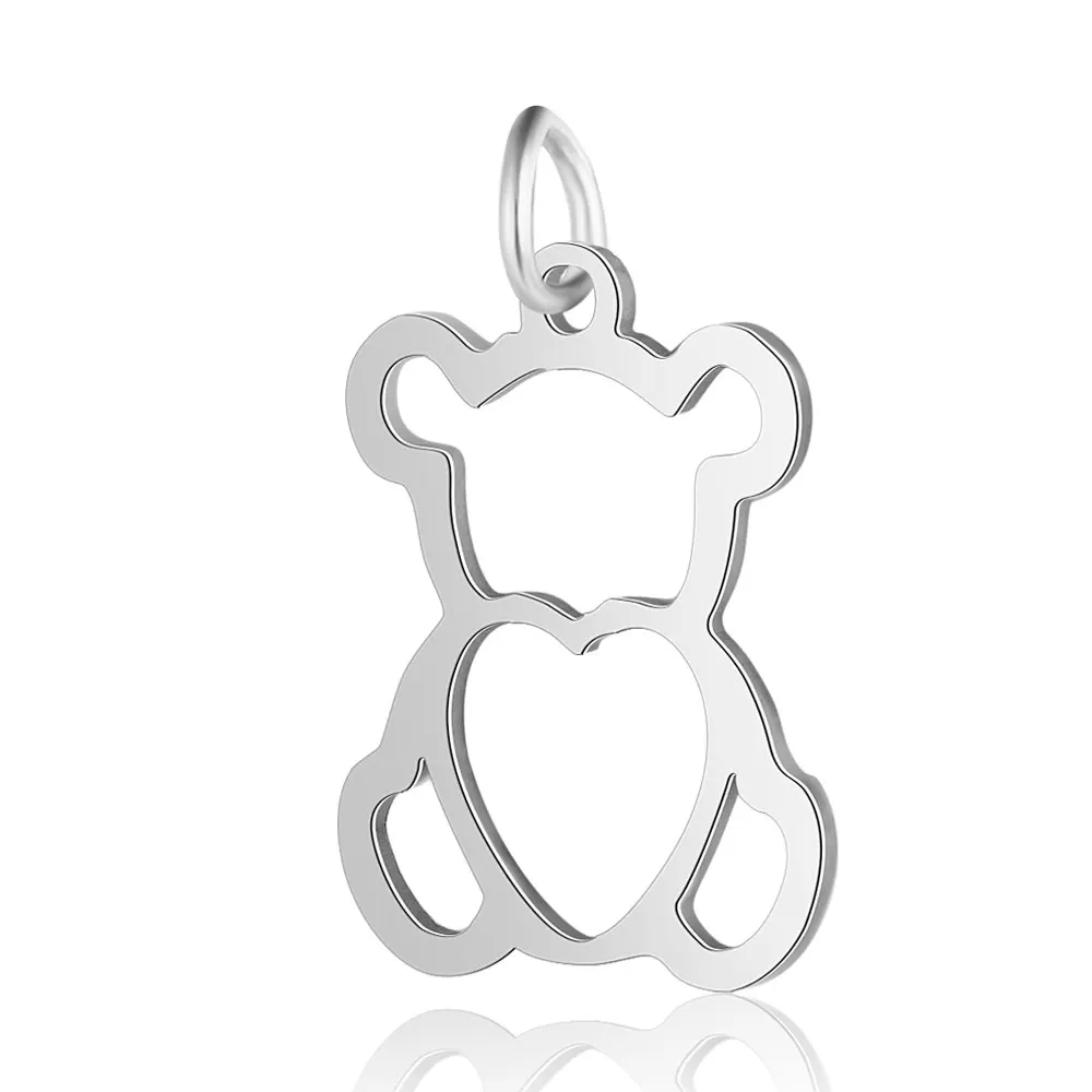 10pcs 316 Stainless Steel Double Heart Charm Sun Om Yoga Lotus Connector DIY Jewelry Making Charms Wholesale