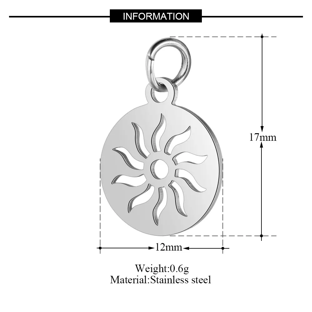 10pcs 316 Stainless Steel Double Heart Charm Sun Om Yoga Lotus Connector DIY Jewelry Making Charms Wholesale