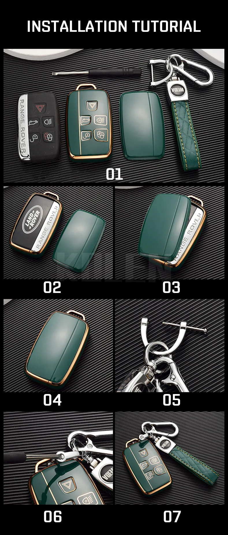 TPU Car Remote Key Case Cover Shell For Land Rover Range Rover Sport Evoque Freelander Velar Discovery 4 Jaguar XE XJ XF Guitar