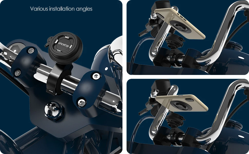 Aluminum Motorcycle Phone Holder Anti-Vibration Dampener for Handlebar Racing Mountain Bike MTB Bicycle Motor Quick Mount Stand