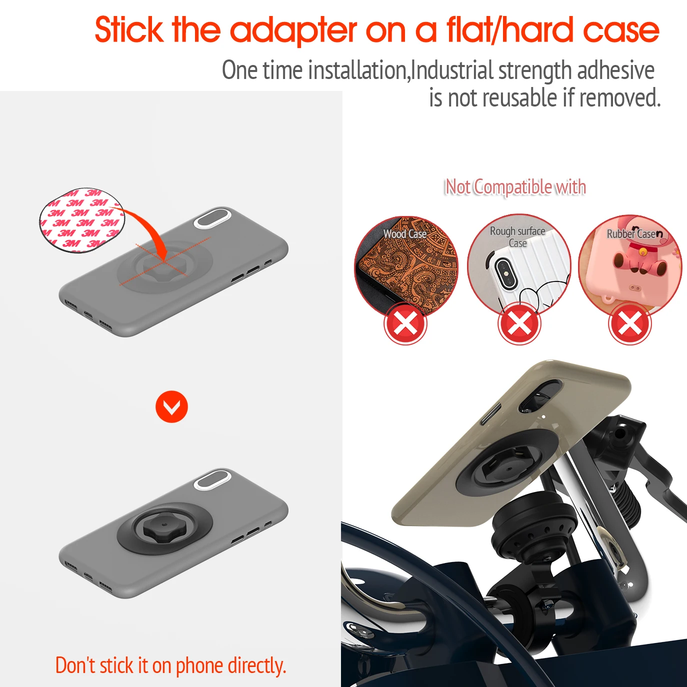 Aluminum Motorcycle Phone Holder Anti-Vibration Dampener for Handlebar Racing Mountain Bike MTB Bicycle Motor Quick Mount Stand