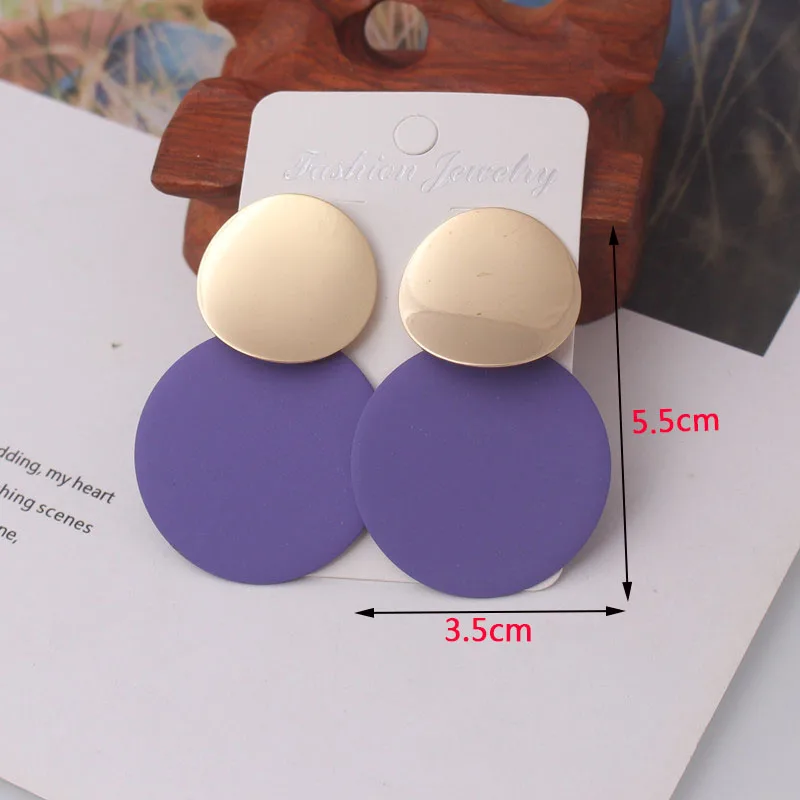 Purple Color Women Dangle Earrings Small Round Unusual Earrings Fashion Flower Butterfly Hanging Earrings Pendientes Mujer