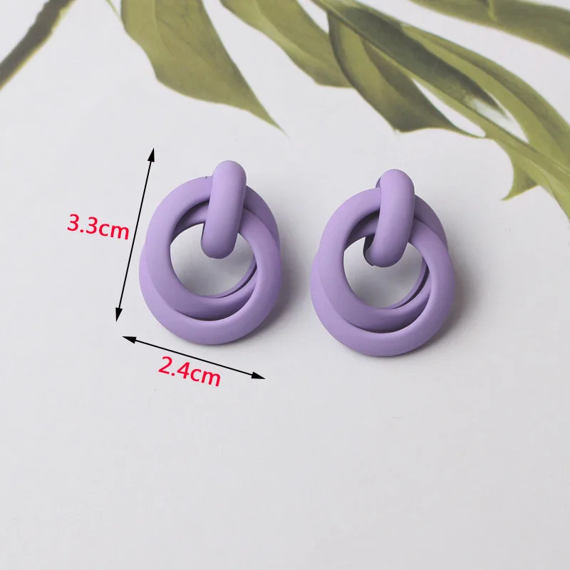 Purple Color Women Dangle Earrings Small Round Unusual Earrings Fashion Flower Butterfly Hanging Earrings Pendientes Mujer