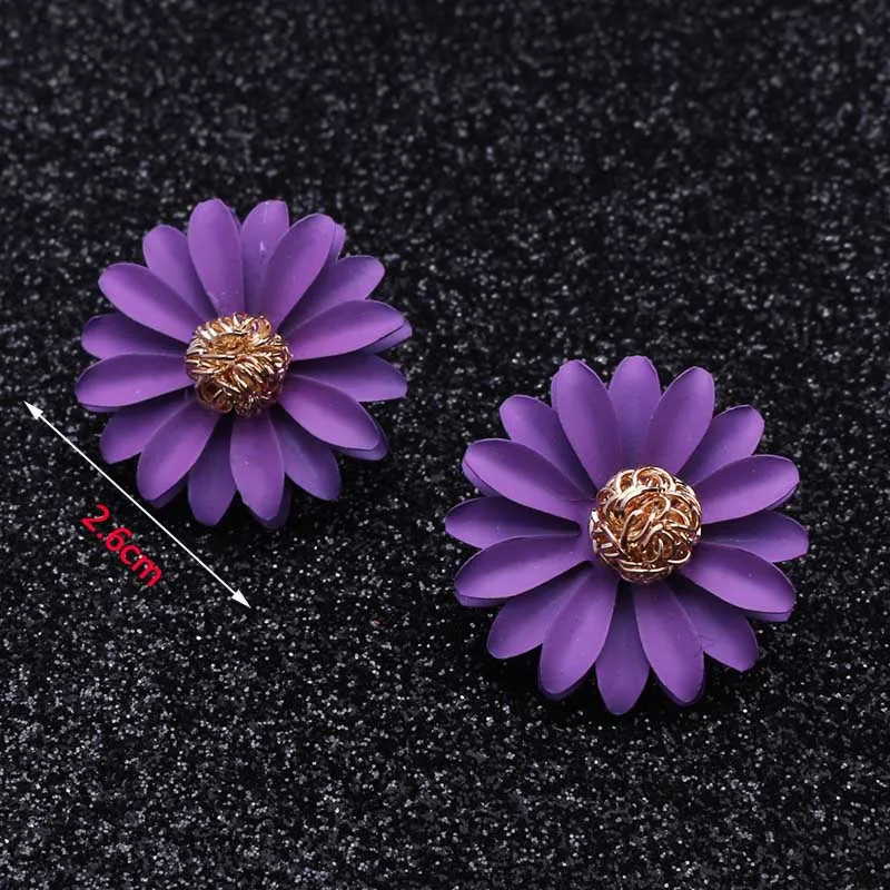 Purple Color Women Dangle Earrings Small Round Unusual Earrings Fashion Flower Butterfly Hanging Earrings Pendientes Mujer