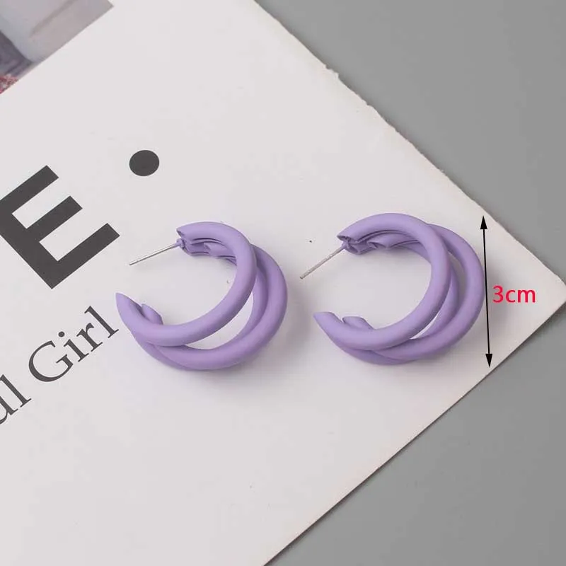 Purple Color Women Dangle Earrings Small Round Unusual Earrings Fashion Flower Butterfly Hanging Earrings Pendientes Mujer