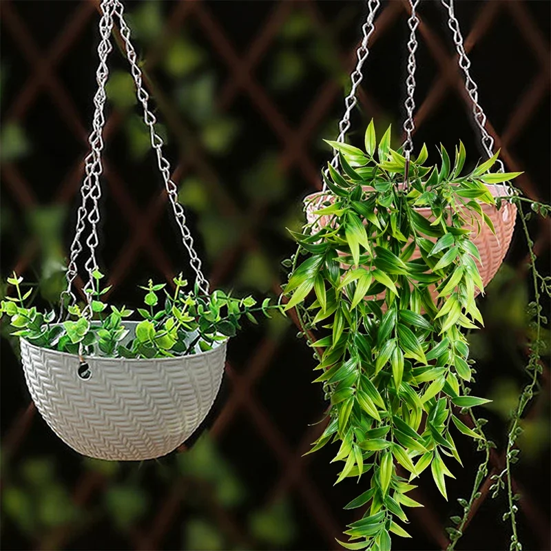 22in Large Artificial Hanging Plants Fake Ferns Leaves Plastic Begonia Plants For Home Room Garden Wedding Garland Decoration