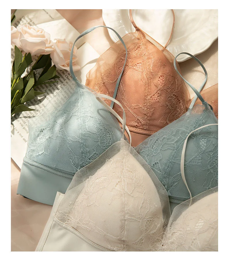French Sexy Lace Seamless Women's Underwear Push Up Close-Fitting And Comfortable Women's Bra Big Breasts Show Small Sports Vest
