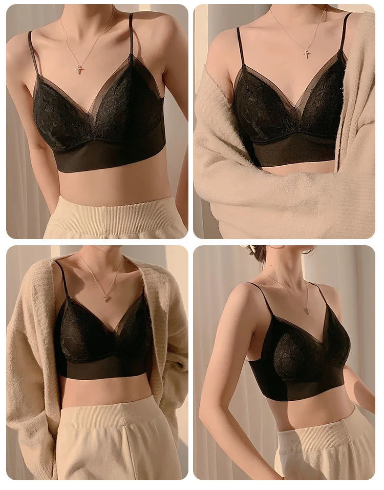 French Sexy Lace Seamless Women's Underwear Push Up Close-Fitting And Comfortable Women's Bra Big Breasts Show Small Sports Vest