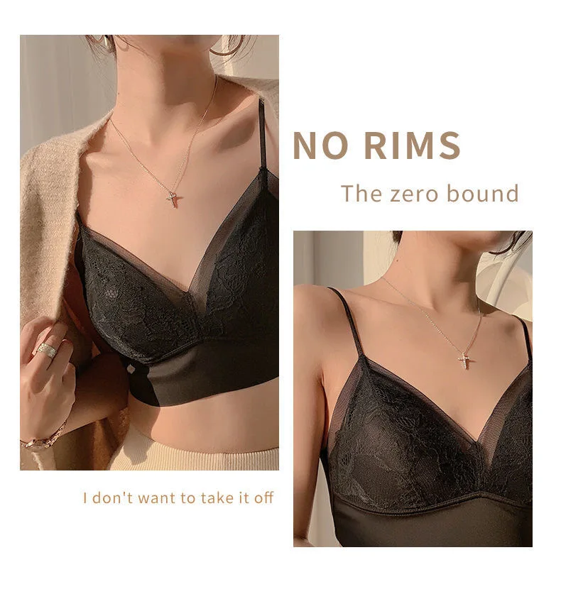 French Sexy Lace Seamless Women's Underwear Push Up Close-Fitting And Comfortable Women's Bra Big Breasts Show Small Sports Vest