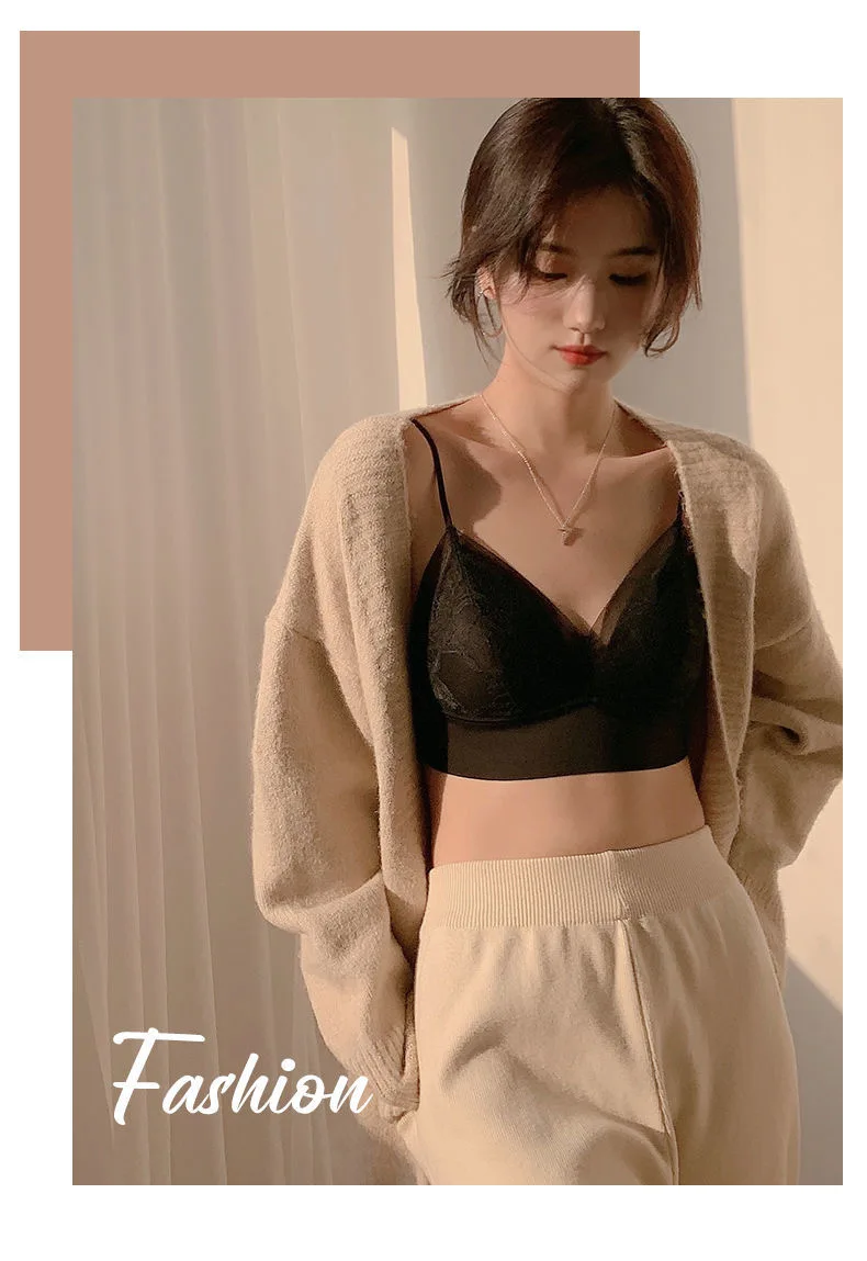 French Sexy Lace Seamless Women's Underwear Push Up Close-Fitting And Comfortable Women's Bra Big Breasts Show Small Sports Vest