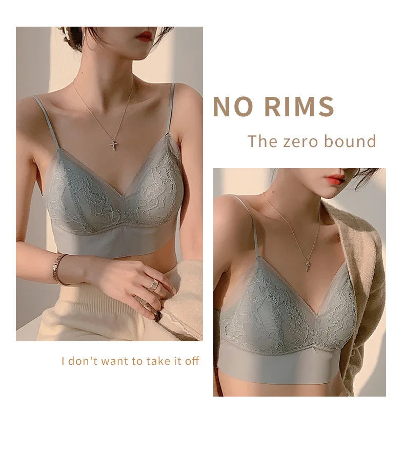 French Sexy Lace Seamless Women's Underwear Push Up Close-Fitting And Comfortable Women's Bra Big Breasts Show Small Sports Vest