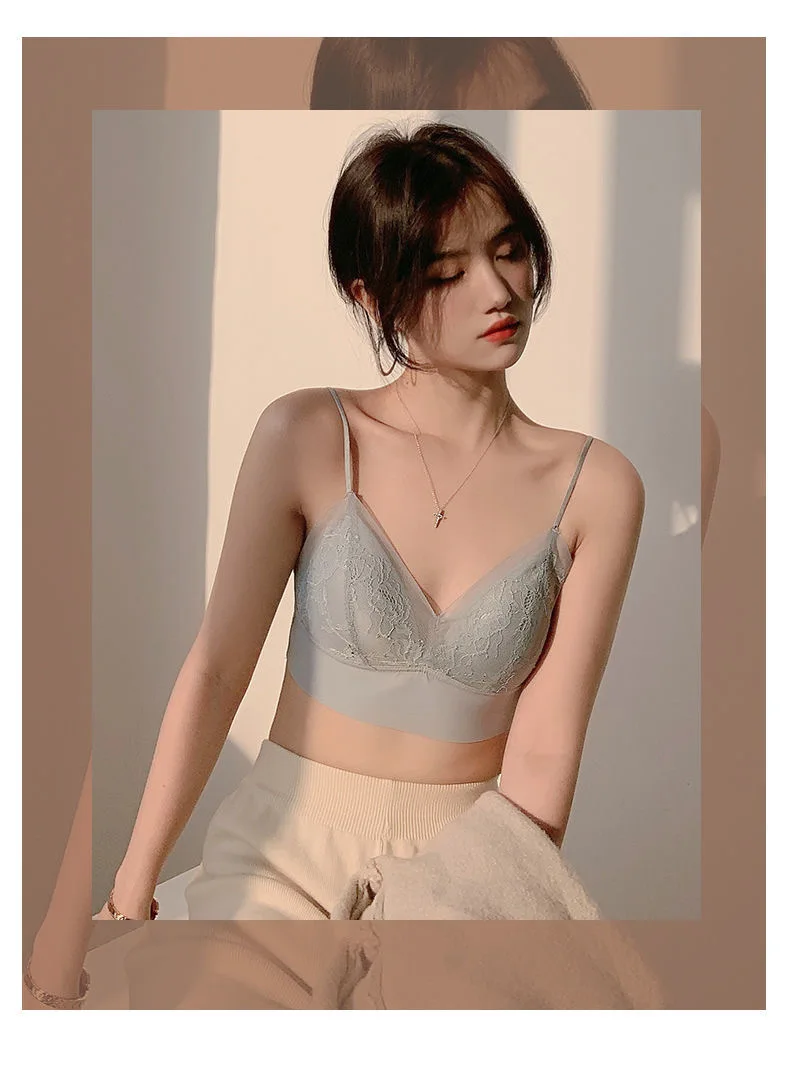 French Sexy Lace Seamless Women's Underwear Push Up Close-Fitting And Comfortable Women's Bra Big Breasts Show Small Sports Vest