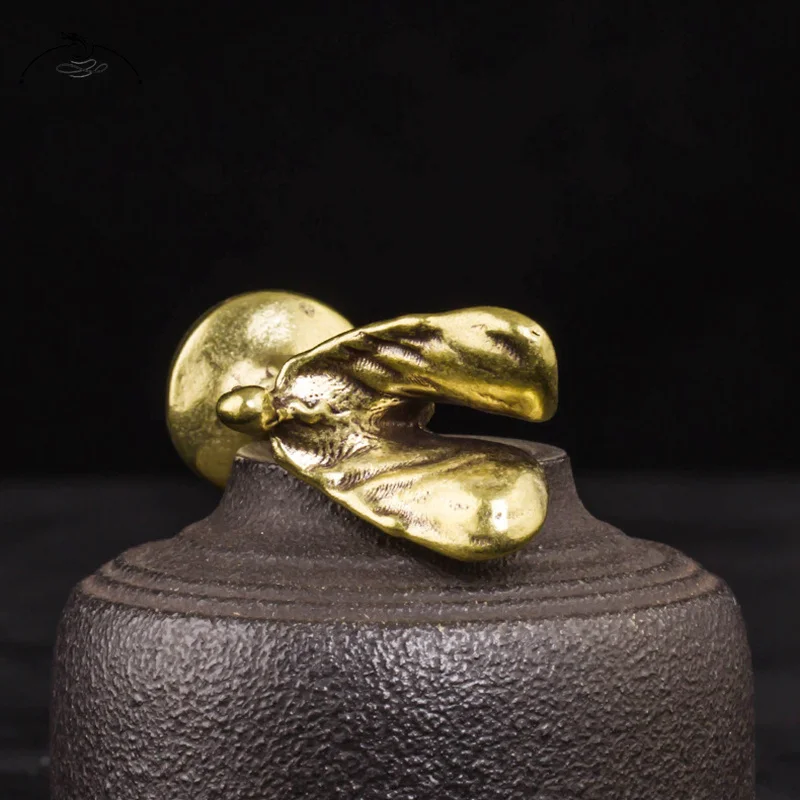 Handmade Copper Trophy Figurines Ornaments Vintage Bronze Little Golden Man Statue Office Computer Desktop Decoration Home Decor