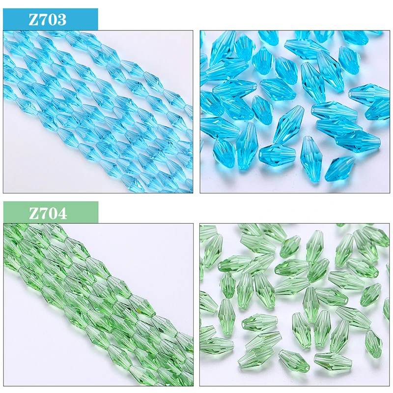6*12MM 50Pcs/Lot Czech Long Bicone Glass Beads For Bracelet Jewelry Making DIY Accessories Loose Red Crystal Faceted Seed Beads