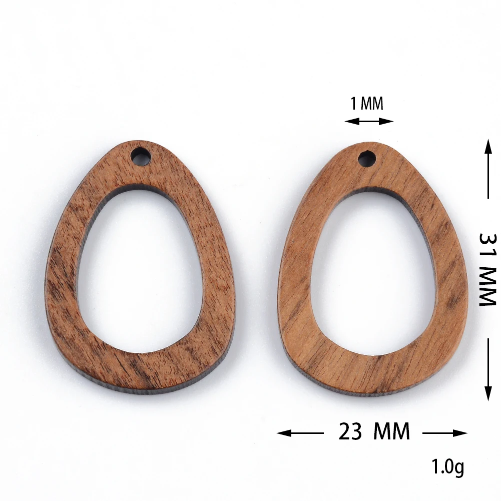 10PCS Mix Natural Wood Geometric Charms For Earring Bracelet Connectors Findings DIY Pendants Flatback Vintage Jewelry Making