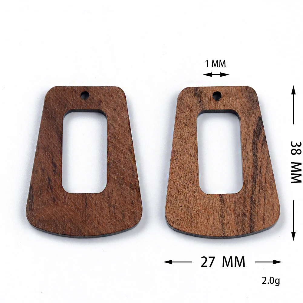10PCS Mix Natural Wood Geometric Charms For Earring Bracelet Connectors Findings DIY Pendants Flatback Vintage Jewelry Making