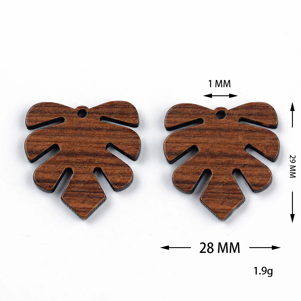 10PCS Mix Natural Wood Geometric Charms For Earring Bracelet Connectors Findings DIY Pendants Flatback Vintage Jewelry Making